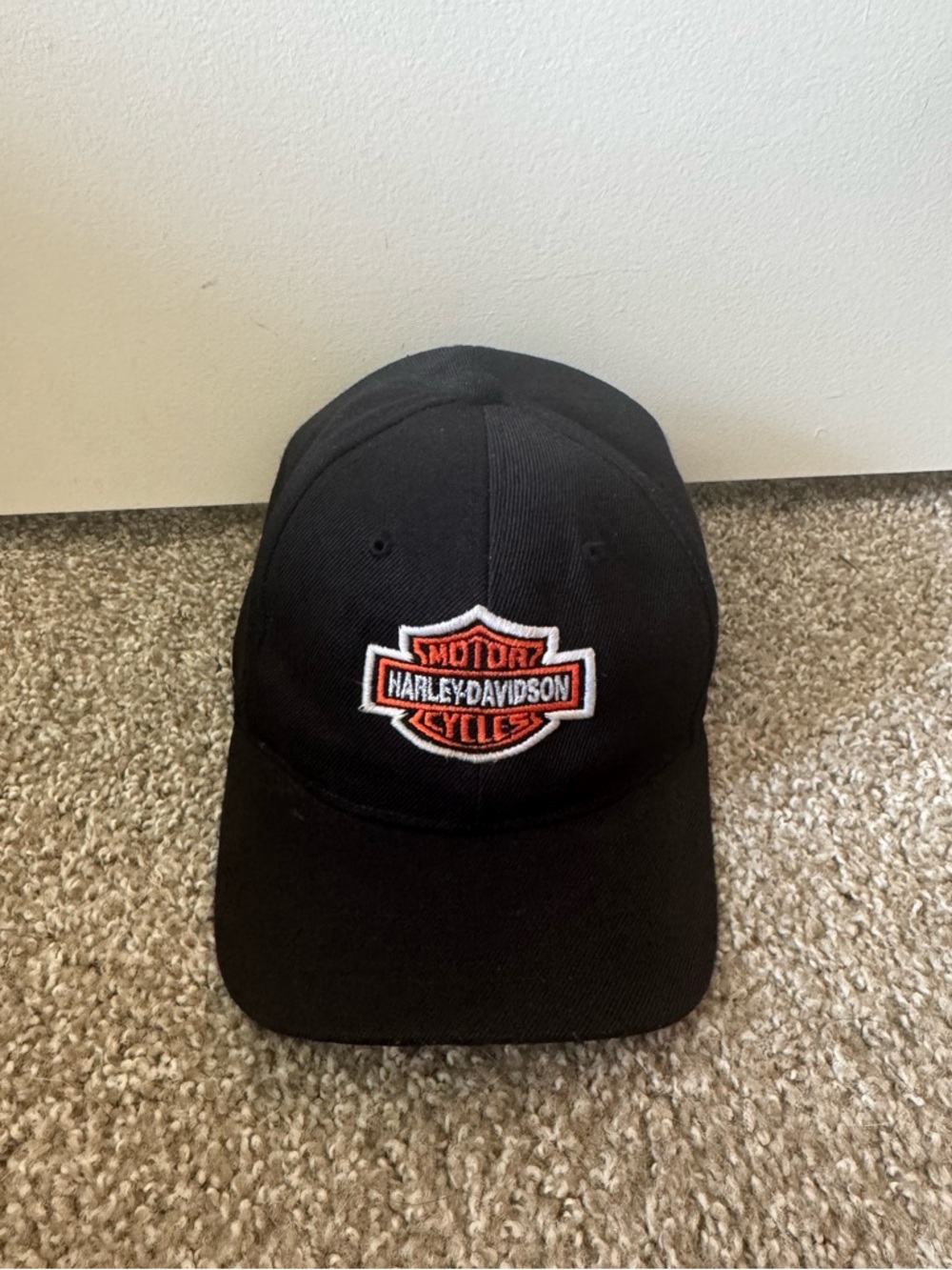 Vintage 90's Black HARLEY DAVIDSON Embroidered Logo Snapback Ha